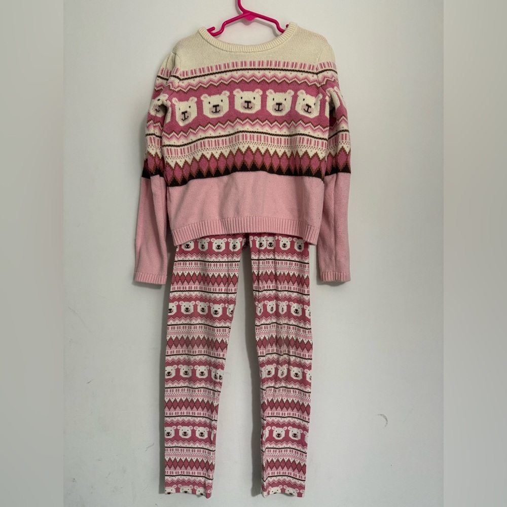 Gymboree Pink and White Knit Set